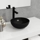 vidaXL Νιπτήρας από σκληρυμένο γυαλί, 30x12 cm, μαύρος