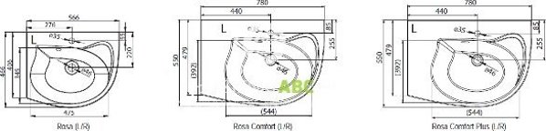 Ravak Νιπτήρας Rosa Comfort Lewa Με Οπές 110cm (RAV.XJ8L1100000)