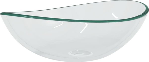 vidaXL Νιπτήρας από διαυγές σκληρυμένο γυαλί, 54,5x35x15,5 cm