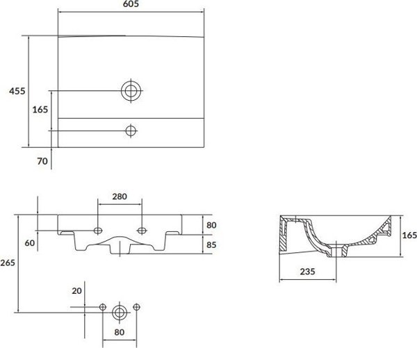 Νιπτήρας Cersanit Larga 60 (K120-009)