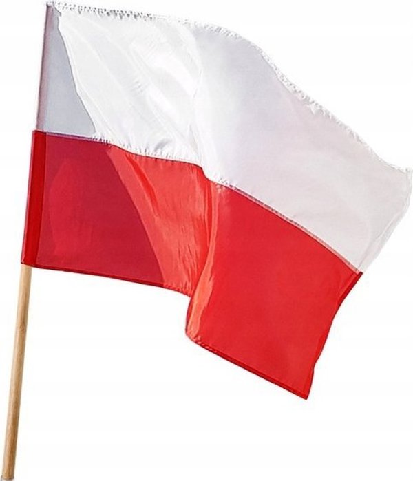 UN FLAGA POLSKI 70*112 CM, KPL. Z TRZONKIEM