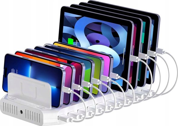 Unitek Σταθμός Φόρτισης 10xUSB 2.4A 60W, Λευκός