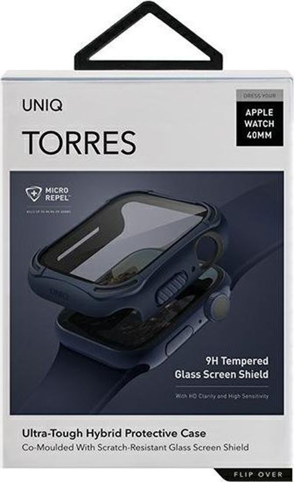 UNIQ Θήκη Torres για Apple Watch Series 4/5/6/SE 40mm, Προστασία 3 Επιπέδων με Screen Protector, Μπλε (Navy)