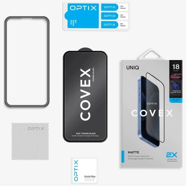 Uniq Szkło hartowane Optix Covex Matte DX2 do Apple iPhone 18 Pro Max (UNIQ2059)