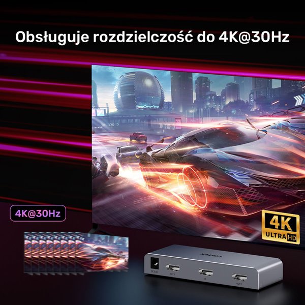 Unitek HDMI Splitter 1 In 2 Out 4K UHD, Διαχωριστής Σήματος HDMI