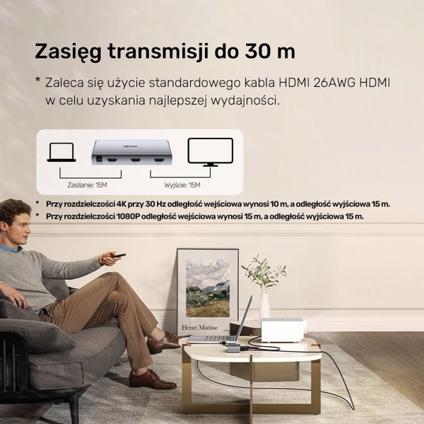 Unitek HDMI Splitter 1 In 2 Out 4K UHD, Διαχωριστής Σήματος HDMI