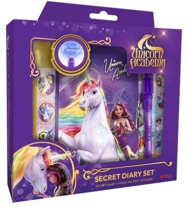 UNICORN ACADEMY Magic Diary - Diary w/magic ink pen, gift box