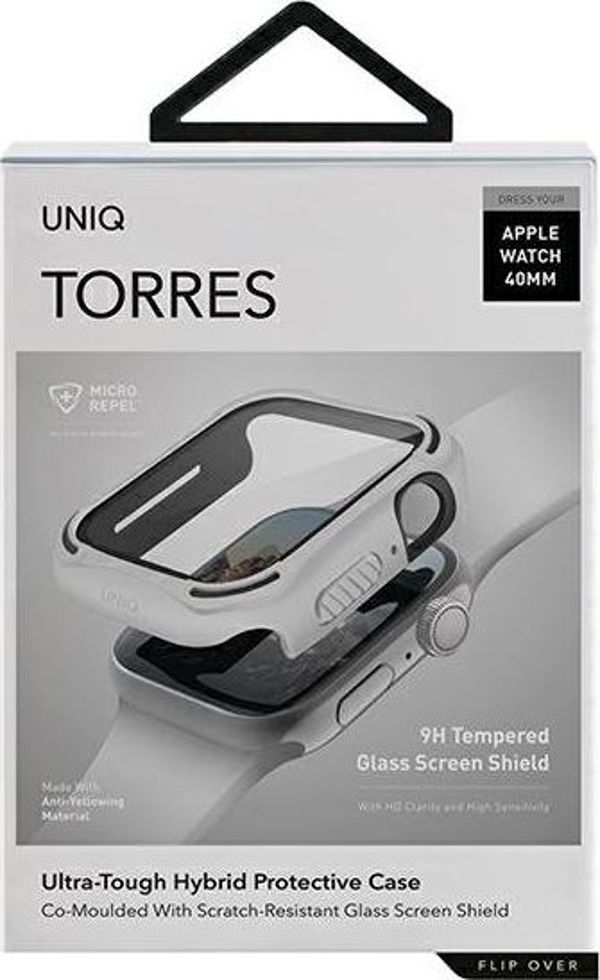 Θήκη UNIQ Torres για Apple Watch Series 4/5/6/SE 40mm, Ανθεκτική Προστασία 3 Επιπέδων με Screen Protector, Λευκό