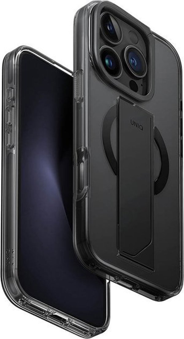 UNIQ Heldro Max iPhone 16 Pro 6.3" Θήκη Φόρτισης Magclick Μαύρο/Καπνός Ατμού