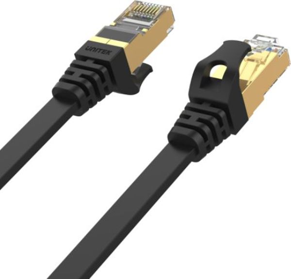 Unitek Καλώδιο Δικτύου Cat 7, SSTP, Flat, 10Gbps, 2m, Μαύρο (C1897BK-2M)