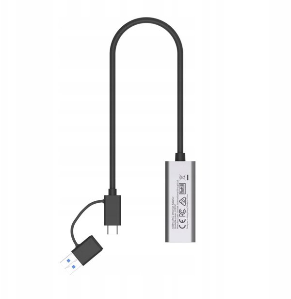 Unitek Hybrydowy adapter USB-C/USB-A do sieci Gigabit Ethernet 2,5G