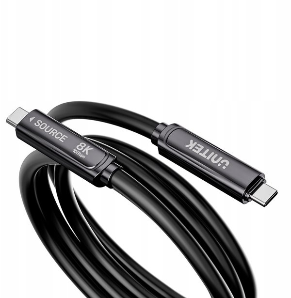 Unitek Καλώδιο USB-C σε USB-C Οπτικής Ίνας, 10Gbps, PD60W, 8K@30Hz, 12m