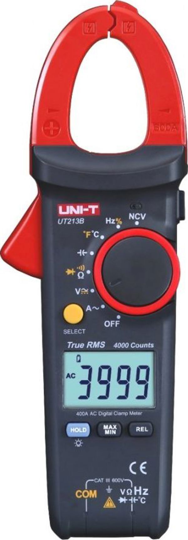 Ψηφιακό Πολύμετρο Σφιγκτήρα Uni-T UT213B, AC/DC, Μέτρηση Τάσης, Ρεύματος, Αντίστασης και Χωρητικότητας