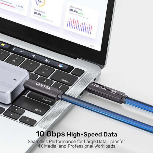 Unitek Καλώδιο USB-C σε USB-C, 10Gbps, PD 60W, 8K@30Hz, 5m