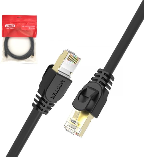Unitek Καλώδιο Δικτύου RJ45 Cat.7 SSTP, 0.5m, Μαύρο (C1808HBK)