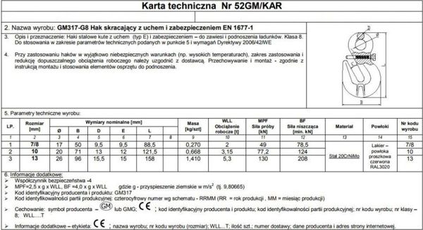 Unimet Γάντζος συρρίκνωσης με αυτί και ασφάλεια 10mm G8 WLL3.15T