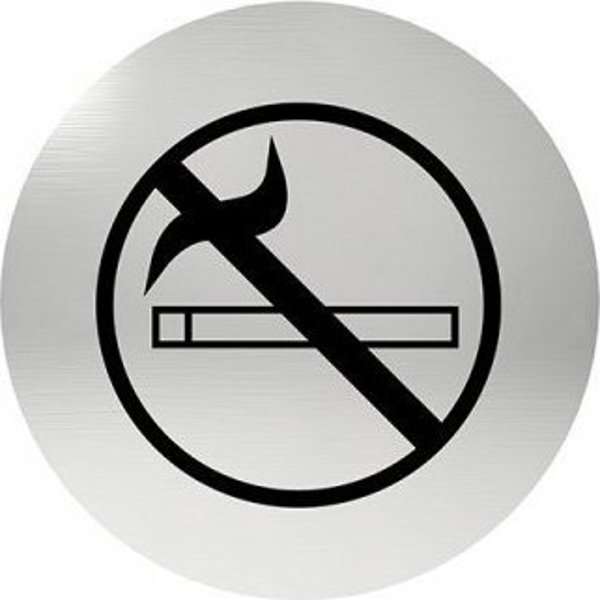 UN OZNACZENIE OKRÄGÅE ZAKAZ PALENIA, KLEJONE STAL NIERDZEWNA