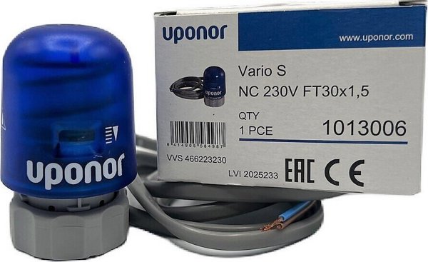 Uponor Uponor vario S M30 x1,5 gevind. Telestat ST 230v. προηγούμενος αριθμός vvs 466223230, αντικαθίσταται από 1087763 14386735 6414905584987