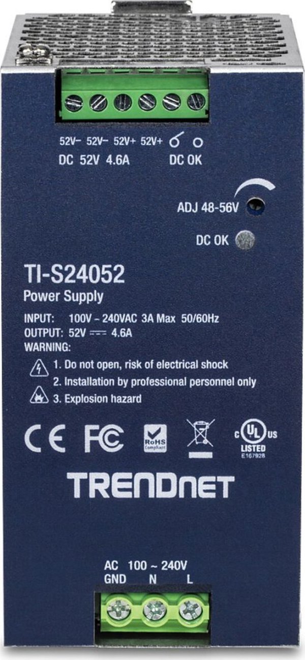 UPS TRENDnet DIN-Rail Power Supply 240W, 52V DC, 4.61A, AC to DC