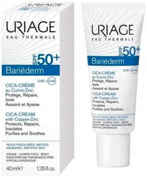 Uriage Bariederm Cica Κρέμα SPF 50+ 40 ml - Με μεγάλη διάρκεια