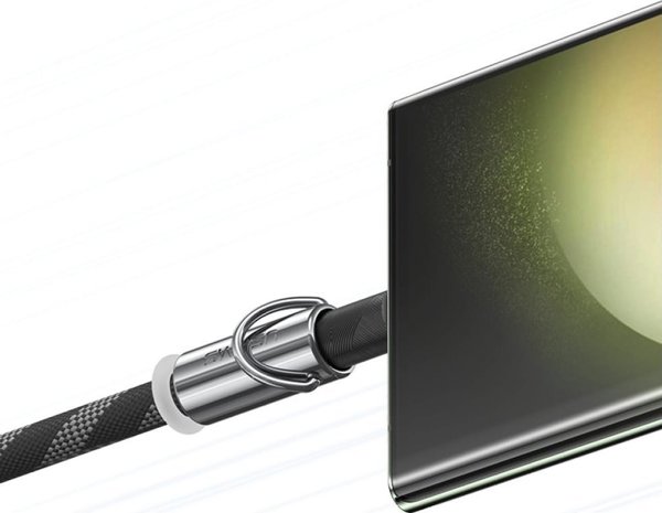 Usams Smycz do telefonu z kablem do ladowania SJ745 60W USB-C do USB-C 1.2m rozowy