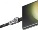 Usams Smycz do telefonu z kablem do ladowania SJ745 60W USB-C do USB-C 1.2m rozowy