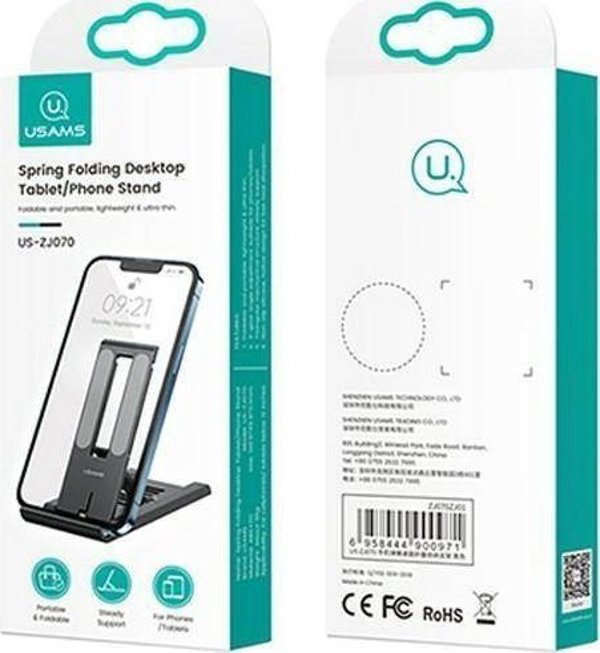 Usams US-ZJ070 Ρυθμιζόμενη Βάση Γραφείου για Smartphone & Tablet, Μαύρο