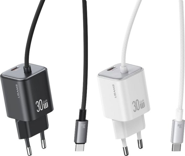 Φορτιστής Usams CC264 PD 30W με Καλώδιο Φόρτισης - Λευκός