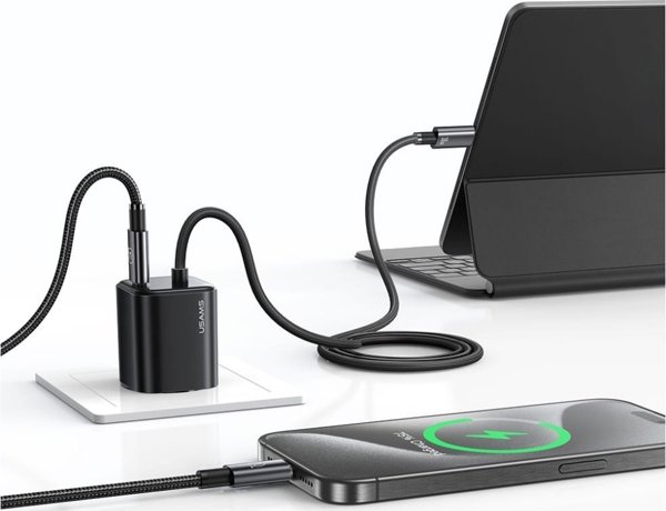 Φορτιστής Usams CC264 PD 30W με Καλώδιο Φόρτισης - Λευκός