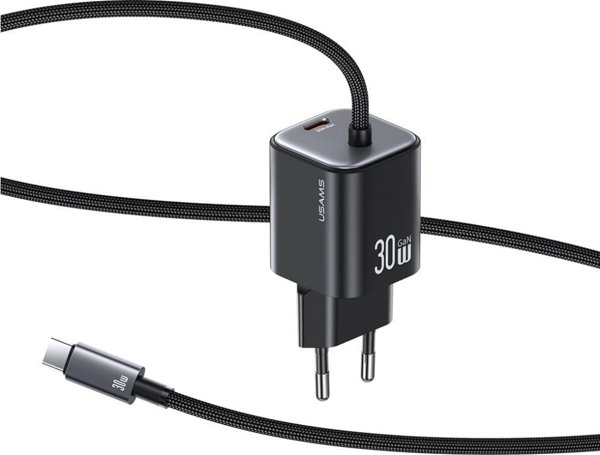 Φορτιστής Usams CC264 PD 30W με Καλώδιο Φόρτισης, Ταχείας Φόρτισης, Λευκό