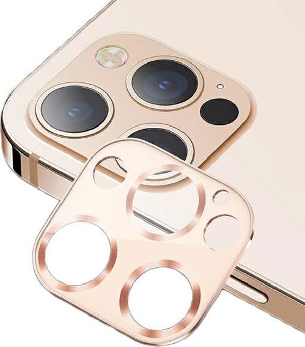 Usams Προστατευτικό Γυαλί Φακού Κάμερας για iPhone 12 Pro Max, Μεταλλικό Χρυσό BH707JTT03