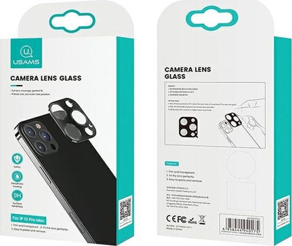 Usams Προστατευτικό Γυαλί Φακού Κάμερας για iPhone 12 Pro Max, Μεταλλικό Χρυσό BH707JTT03