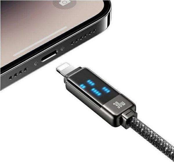 Usams Καλώδιο Meteor US-SJ743 USB-C σε Lightning 30W 1.2m, Γρήγορης Φόρτισης, από Κράμα Ψευδαργύρου, Μαύρο