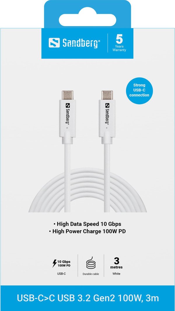 USB-C to C USB 3.2 Gen2 100W,