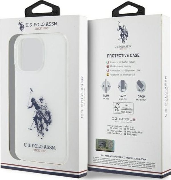 US Polo USHCP15XTPUHRBH iPhone 15 Pro Max 6,7" λευκό Shiny Big Logo
