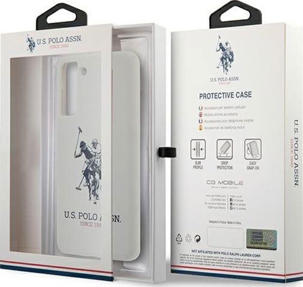 Θήκη U.S. Polo Assn. για Smartphone, Σιλικόνης με Λογότυπο, Λευκό, S21 G991