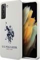U.S. Polo Assn. Θήκη Smartphone S21+ Λευκή Σιλικόνης με Λογότυπο
