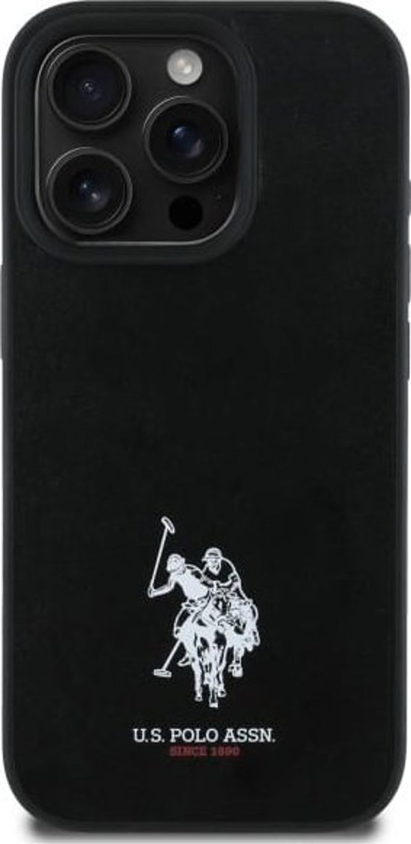 US Polo USHCP15XPGEK iPhone 15 Pro Max 6,7" μαύρο Δερμάτινο Κεντημένο DH Χρώμα