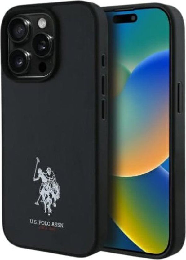 US Polo USHCP15XPGEK iPhone 15 Pro Max 6,7" μαύρο Δερμάτινο Κεντημένο DH Χρώμα