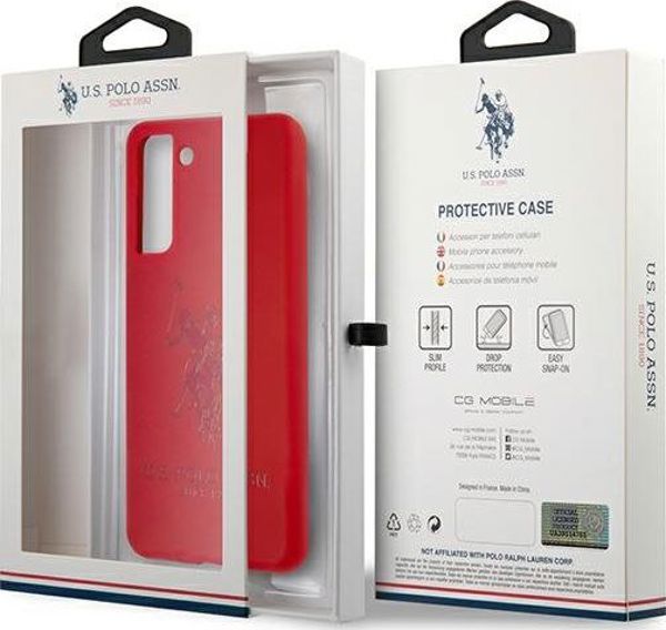 U.S. Polo Assn. Θήκη Smartphone S21 G991, Σιλικόνης, Κόκκινο