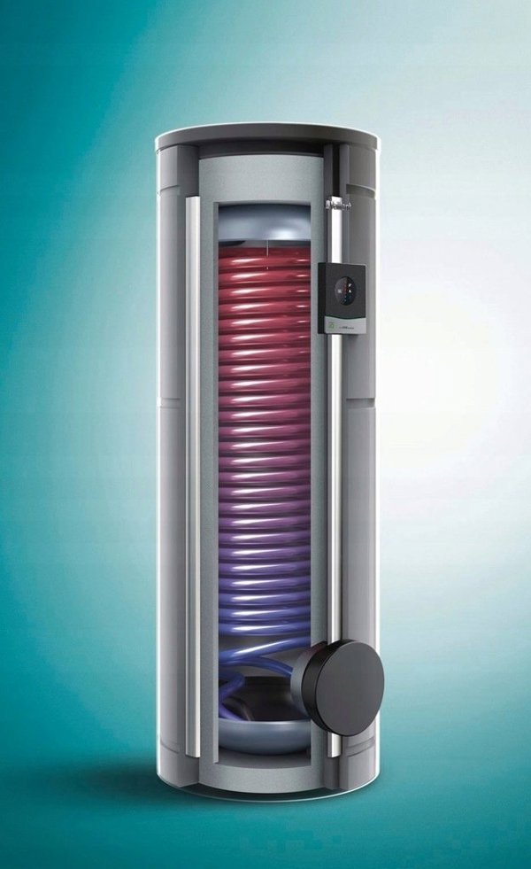 Vaillant VIH RW 300/3 BR Επιδαπέδιο λευκό στρογγυλό δοχείο 300l, παροχή ΖΝΧ 1062 l/h, συνεχής ισχύς 43kW