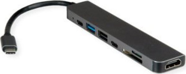 Value Σταθμός Σύνδεσης USB Type C, HDMI 4K60, 2x USB2.0, 1x USB3.2 Gen1, PD, SD/TF