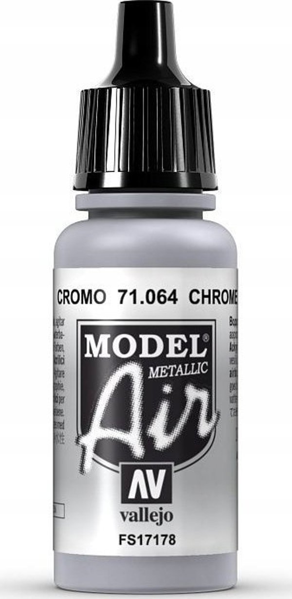 Vallejo Vallejo 71.064, 17 ml, Ασημί, Μεταλλικό, Μπουκάλι
