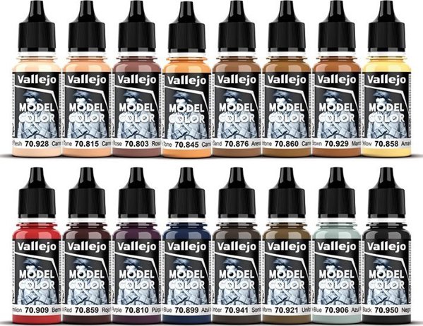 Vallejo Model Color Σετ Χρωμάτων Figure Face & Skin Tones - 16 Χρώματα x 18ml