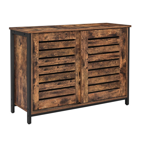 VASAGLE Μεταλλικός Μπουφές LSC081B01, 100 x 35 x 70 cm, Βιομηχανικό Στυλ