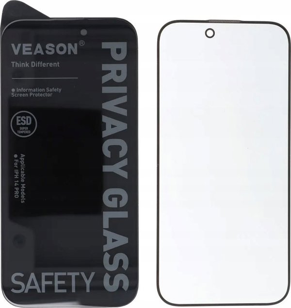 Veason Szklo Hartowane 6D Pro Veason Privacy Glass - do Iphone 15 Pro czarny