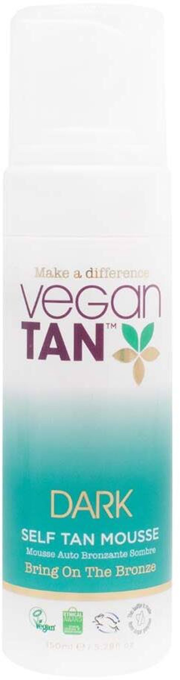 Vegan Tan, Dark Tan, Vegan, Bronzing, Self-Tanning Mousse, 150 ml Unisex