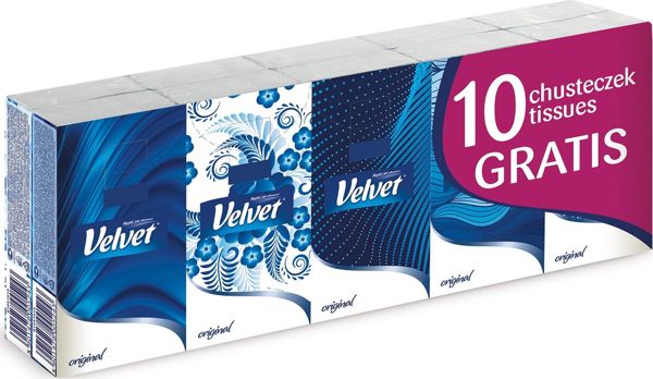 Velvet Original Χαρτομάντιλα 4 Στρώσεων, 10 Πακέτα x 9 Τεμάχια