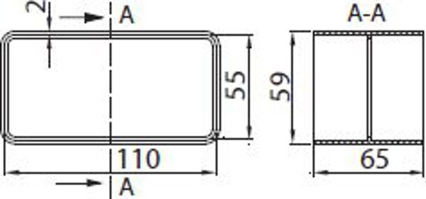 Vents Lacznik kanalow prostokatnych biay 110 x 54mm (020)