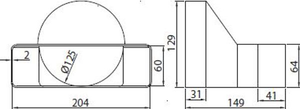 Vents Συνδετήρας μεταβλητών διατομών λευκός 204 x 60 / 125mm (570)